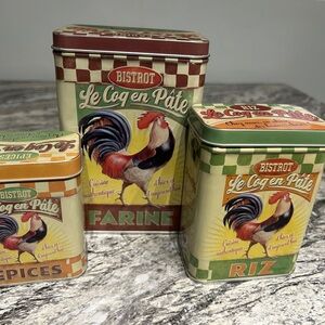 Vintage Vibrant Red and Green Kitchen Food Storage Set